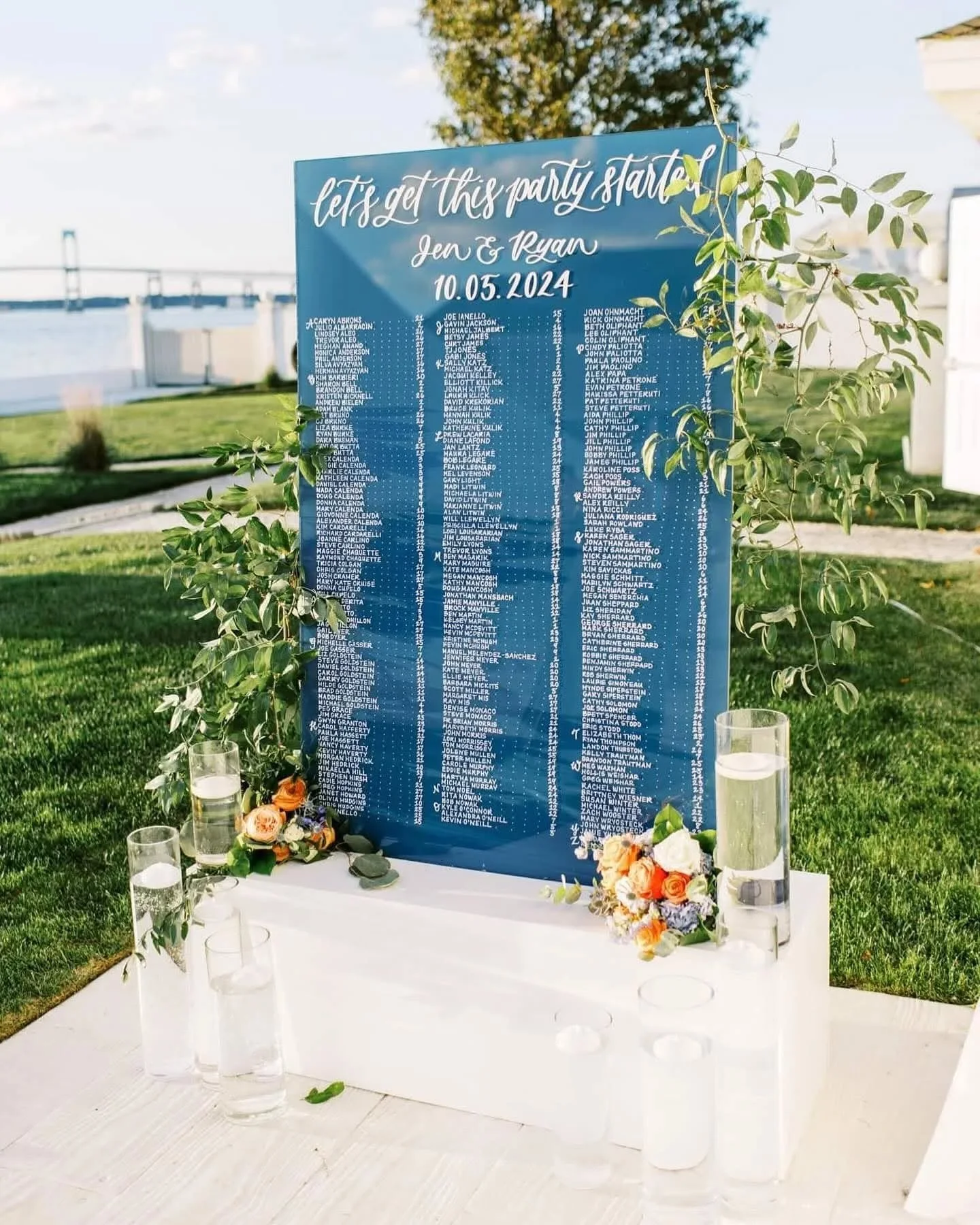 Last October, my biggest seating chart yet, and my first time delivering a wedding to the beautiful Belle Mer 🤍

What you see: a seating chart &amp; table numbers

What you don't see: working with the couple on their design over the course of 3 mont