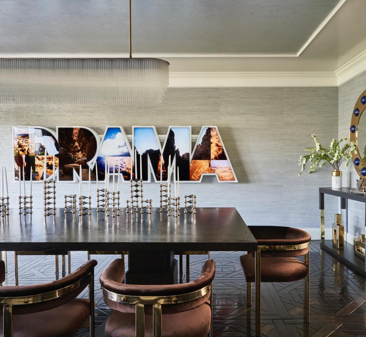 &ldquo;Drama 2&rdquo; by Doug Aitken in the dining room of a restored 1930&rsquo;s Beverly Hills estate. 

Design by @torreyllc 
Photo by @manoloyllera 
Contracting by @mgpartnersinc
