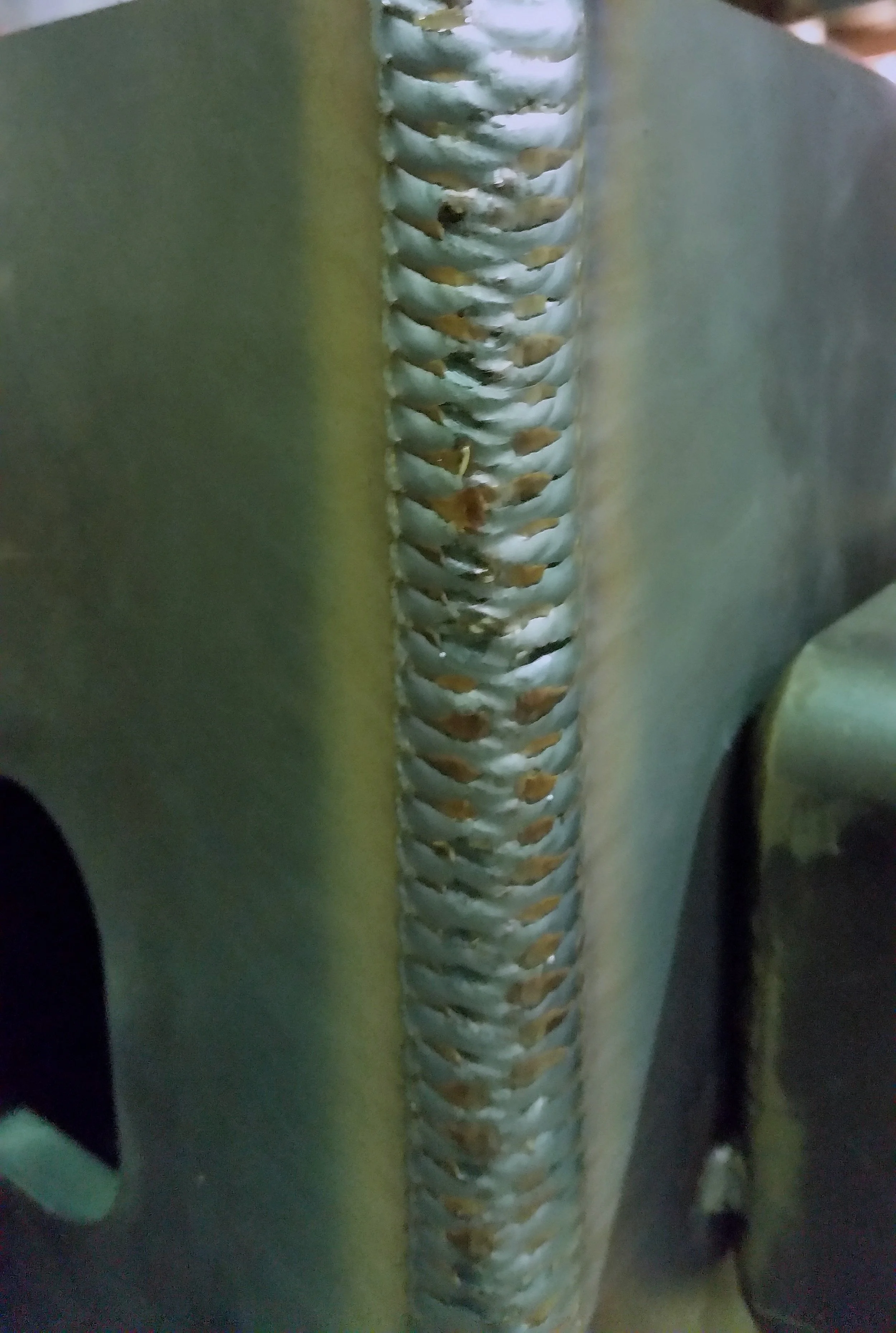 Mild Steel weave weld outside corner