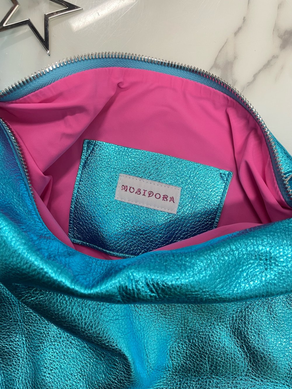 Star Bag - Metallic Turquoise — Musidora Star Bag - Metallic Turquoise — Musidora