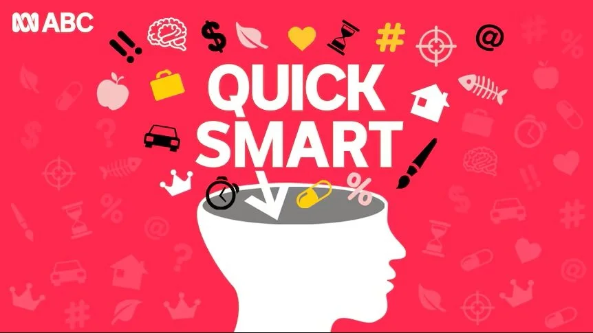 Quick Smart logo, an illustrated head with lots of icons coming out of it