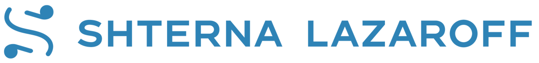 Text that reads 'SHTERNA LAZAROFF' in blue font.