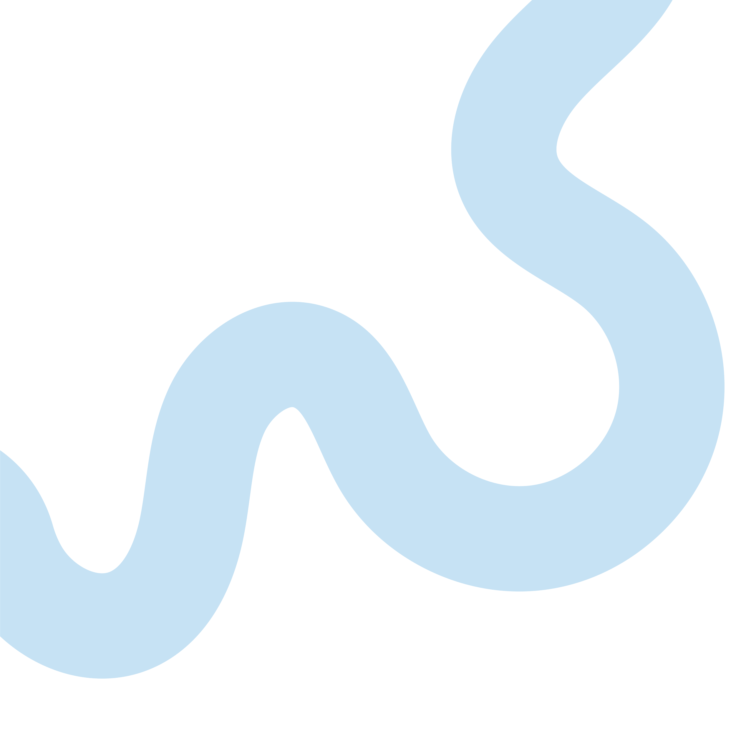 Light blue stylized river flowing across a black background.