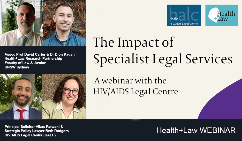 New Health+Law Webinar Profiling the Impact of the HIV/AIDS Legal Centre