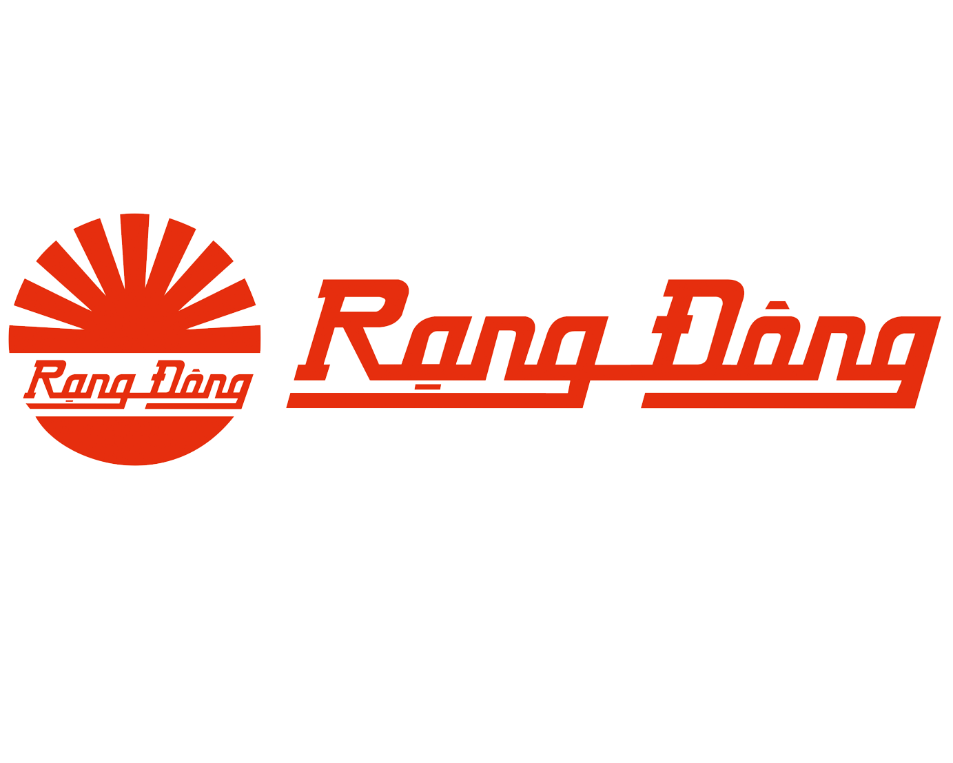 Red logo with a rising sun, the words 'Rong Đăng' in stylized text, and a horizontal line extending from the text.