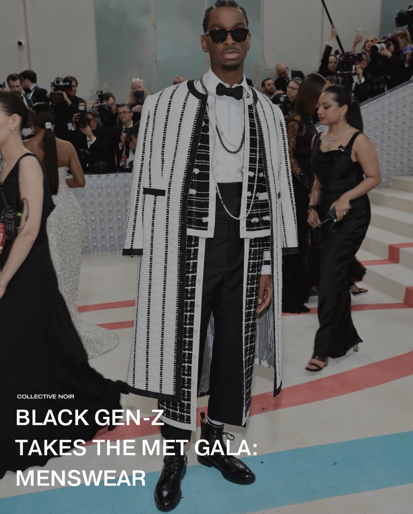 Black Gen Z men arrived at the #MetGala, bringing the 🔥 and breaking fashion barriers. 

📸: Getty Images 

#MetGala2023 #BlackGenZ