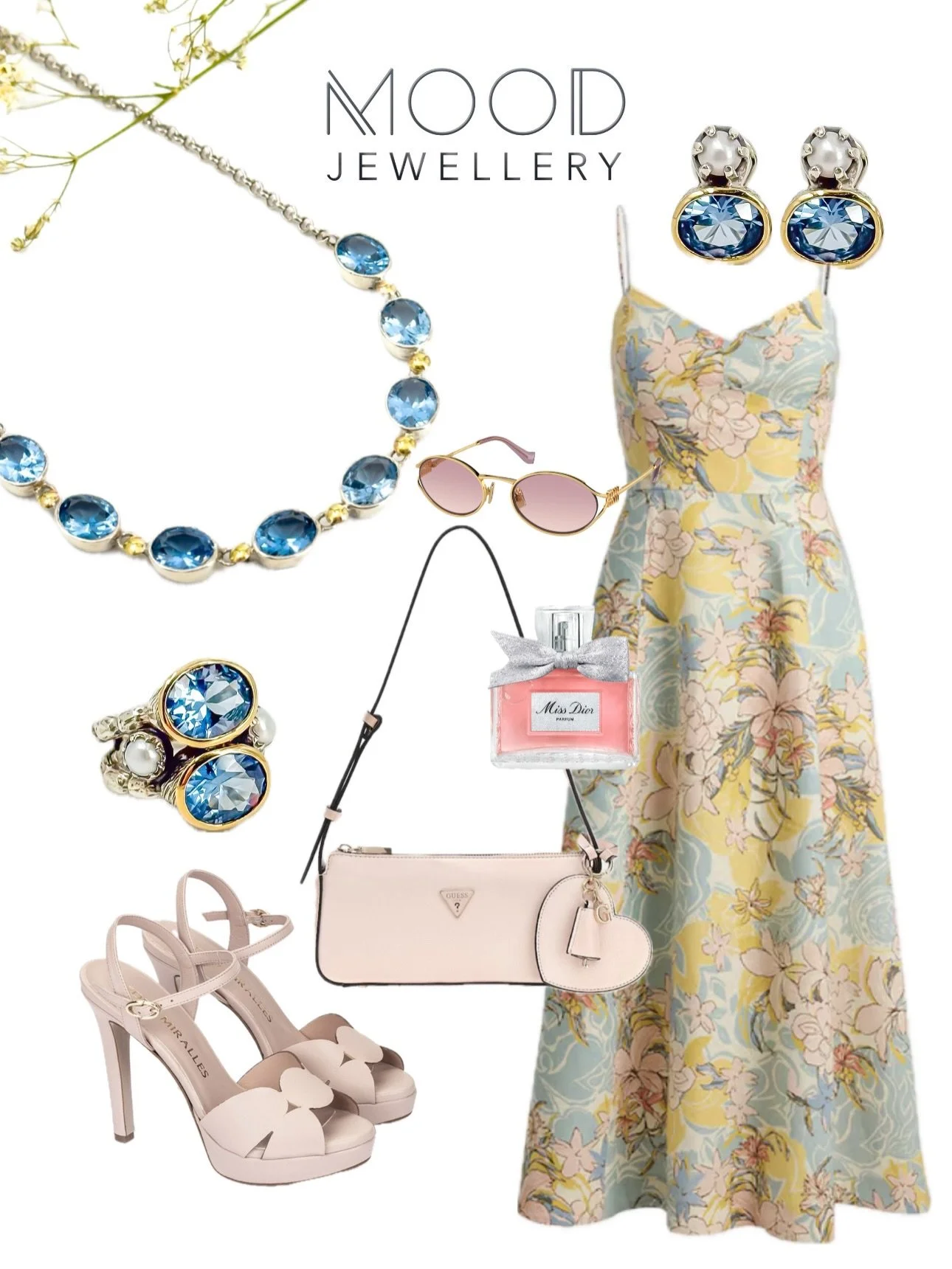 🩵🌸⭐️ tons past&eacute;is de azul, rosa e amarelo.
Uma combina&ccedil;&atilde;o de cores delicada, feminina e equilibrada acentuada pelo azul das &aacute;guas marinhas. ⭐️🌸🩵
&hellip;
Roupa e acess&oacute;rios no @elcorteinglespt as j&oacute;ias j&