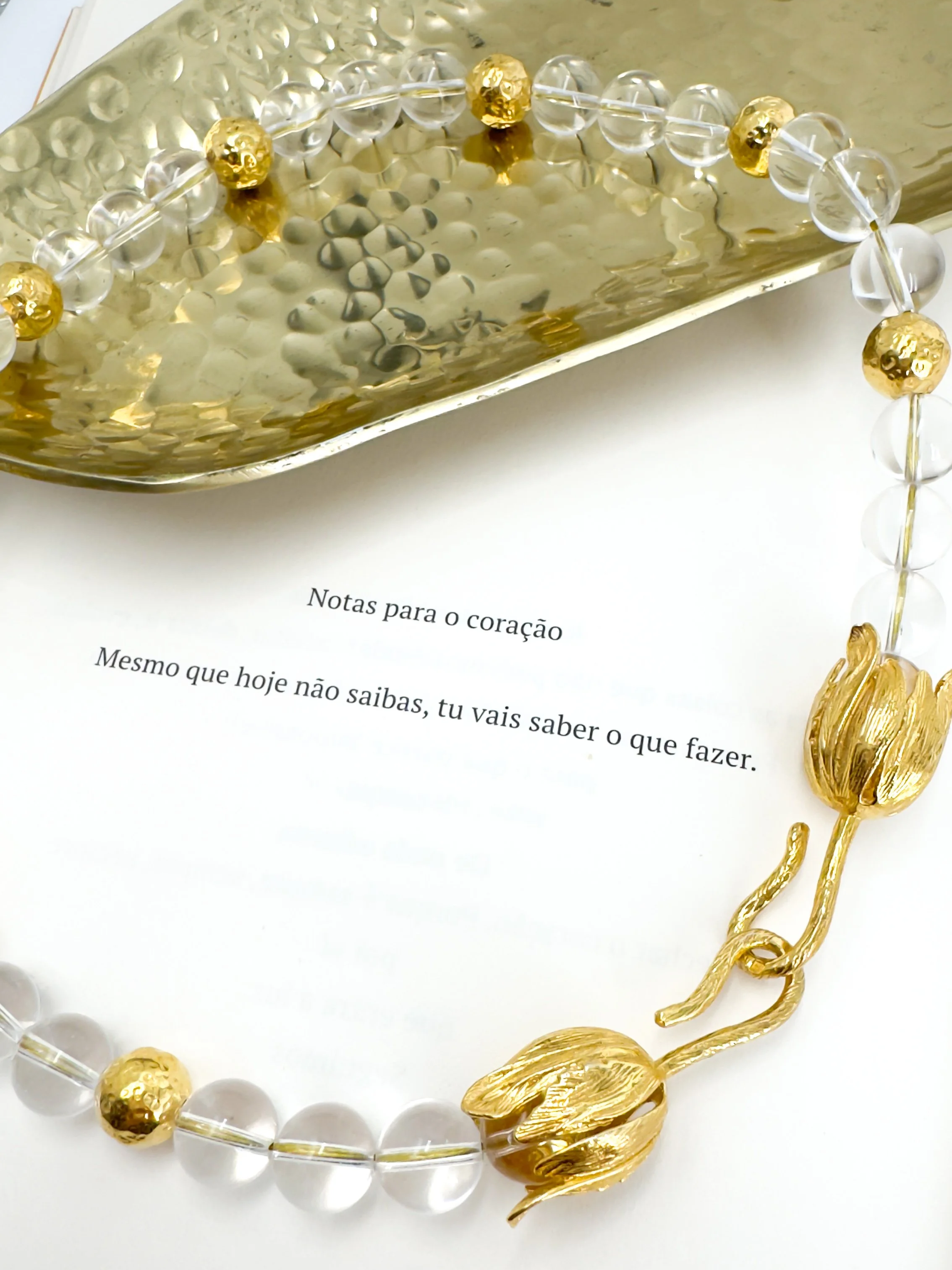 Colar Tulipa - Cristal Rocha