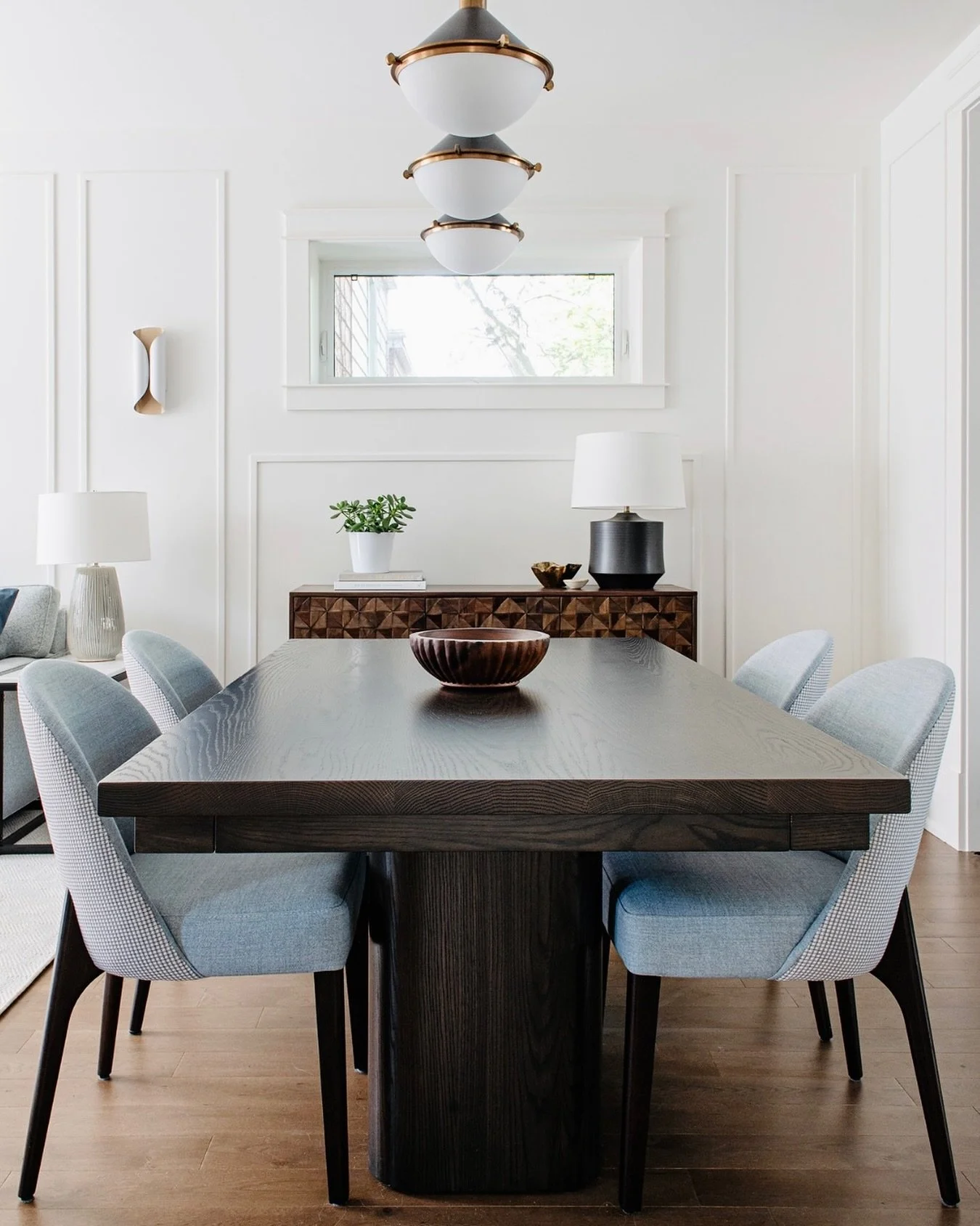 A N O T H E R  V I E W
As requested … here is another look at the dining room from our Waverley project. The table and chairs are custom designed to fit perfectly into the small space but a hidden option for table leaves means seating bigger