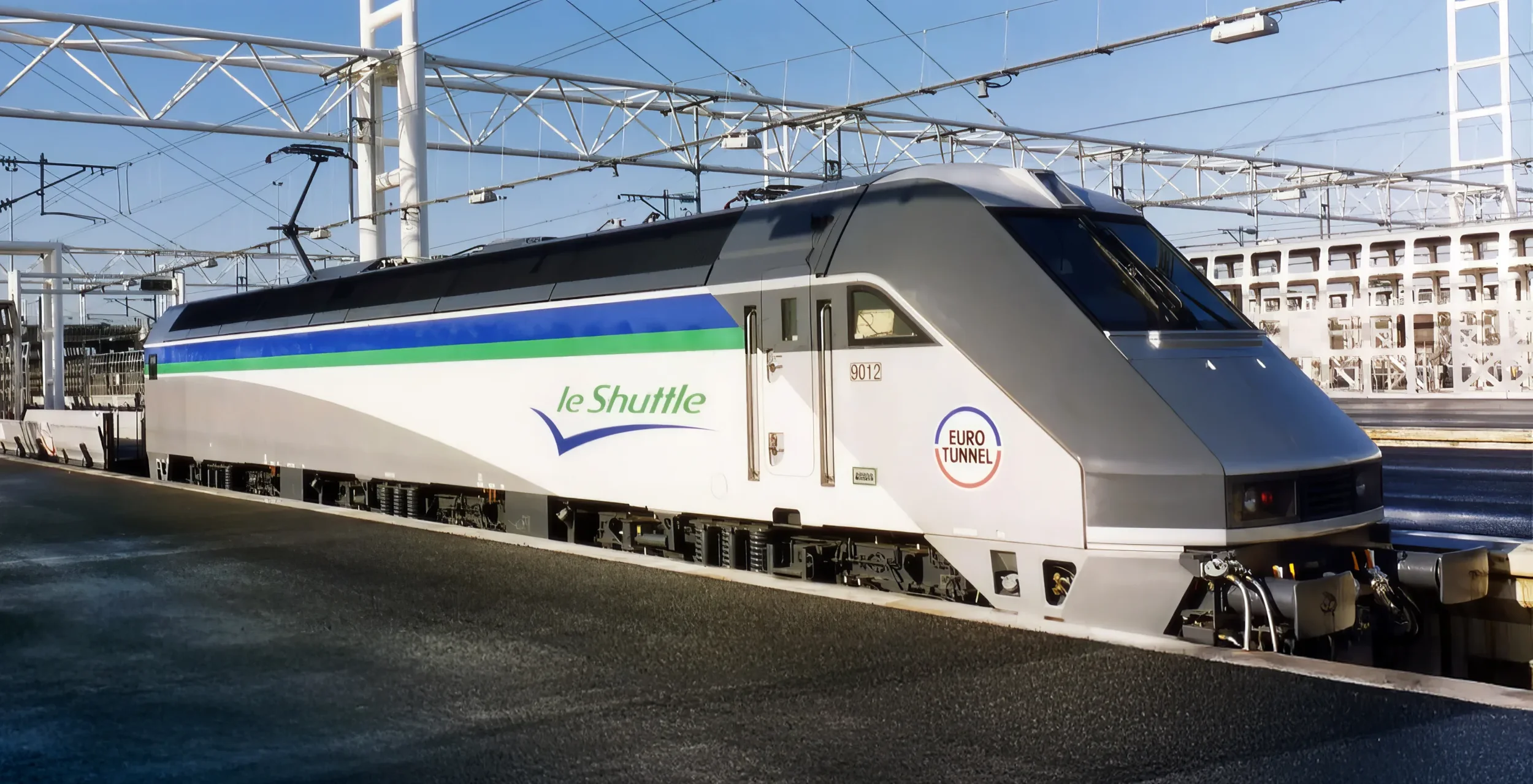 LeShuttle train leaving UK for France