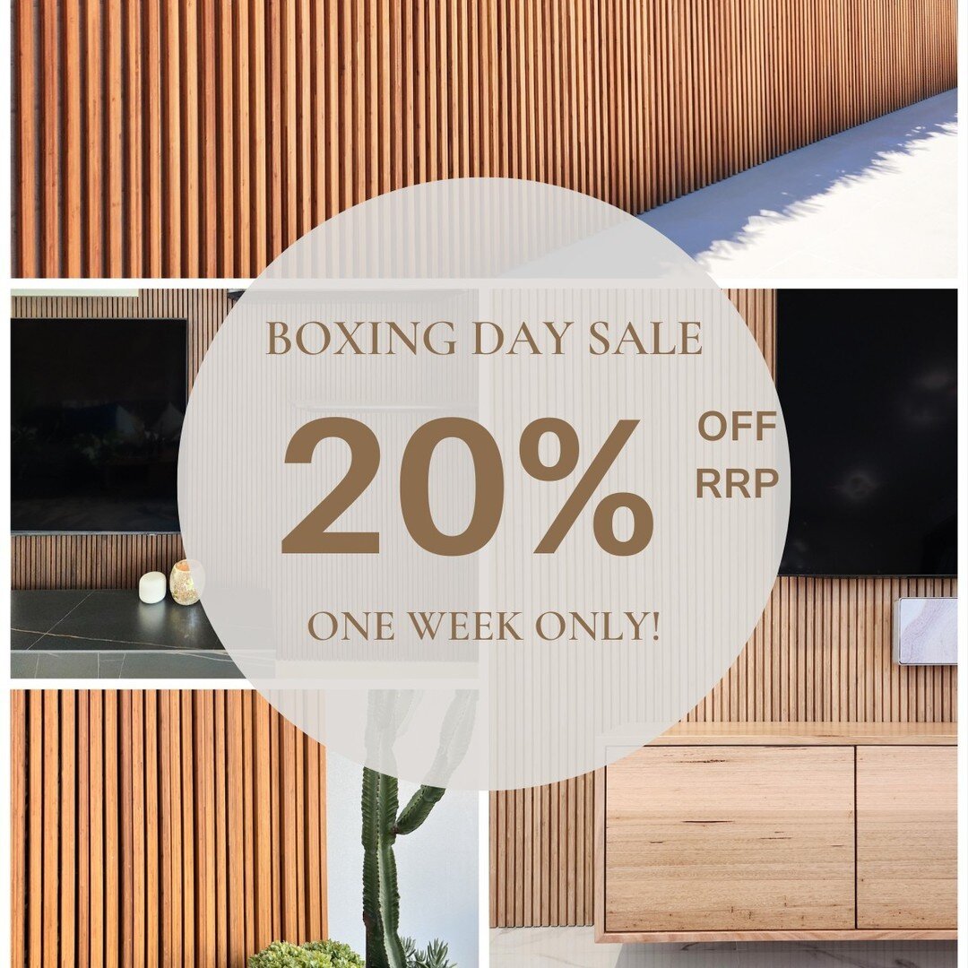BOXING DAY SALE! 🎍
Start the new year off right by adding our beautiful bamboo cladding and screening to your space and save a few pennies while you do it.

With 20% off the RRP it really is the perfect time to get in touch for a quote and include o