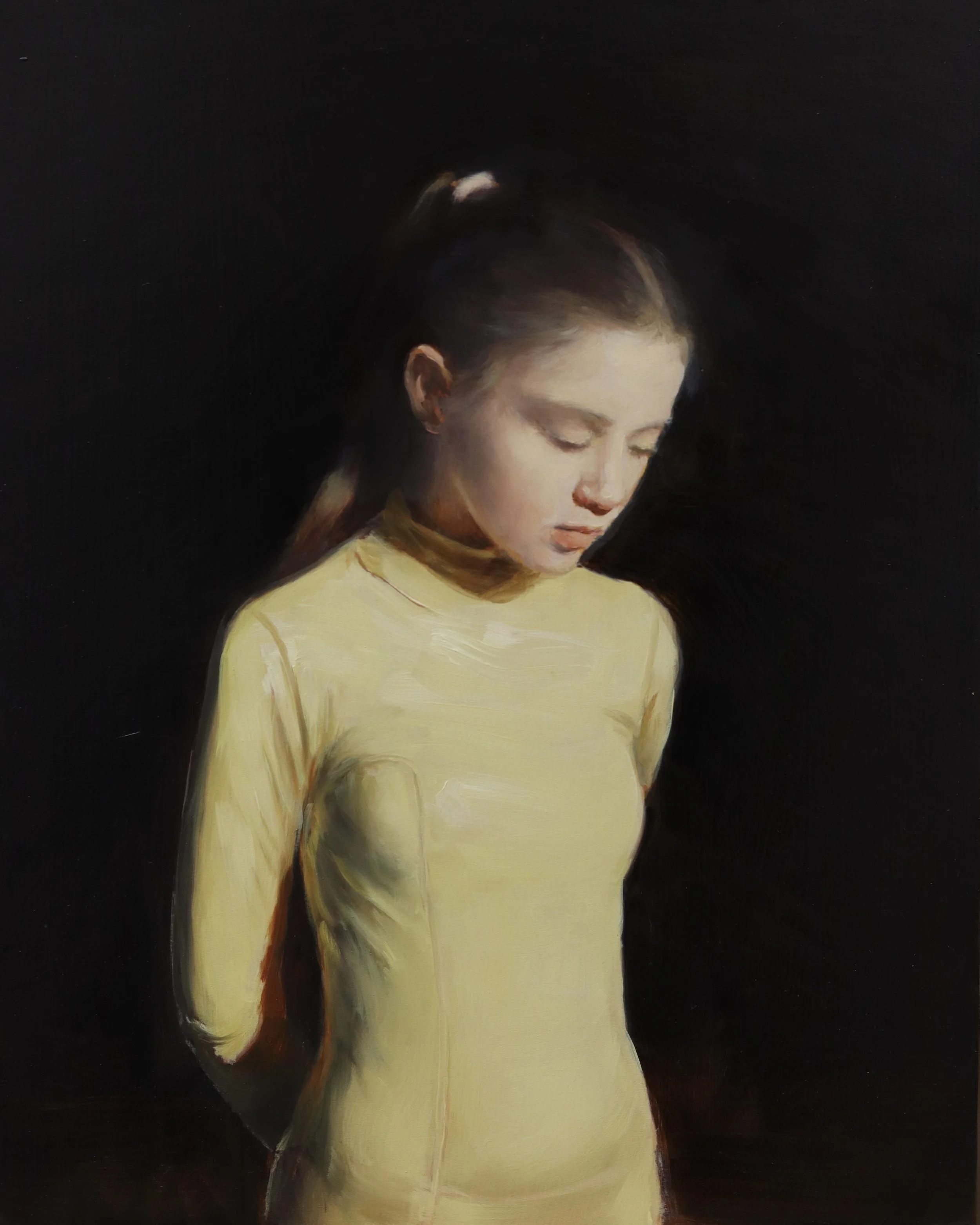 “Behind the sun” (II) oil on wood, 300x240mm, 2025