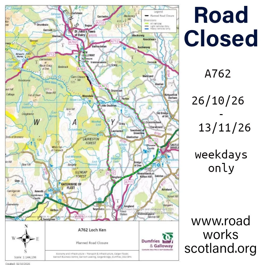 Road closed A762 