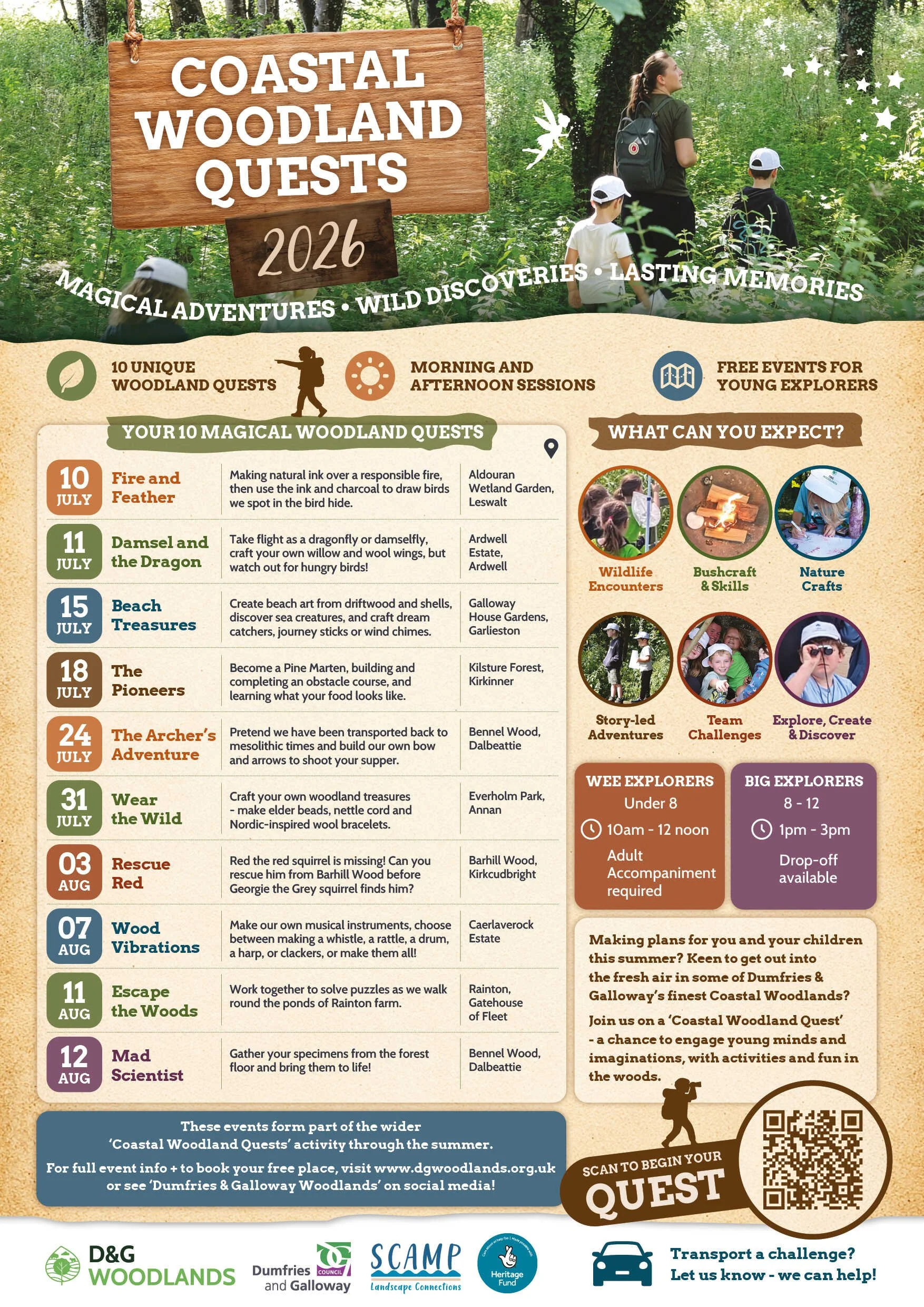 Adventurous participants sought for a summer of Coastal Woodland Quests!