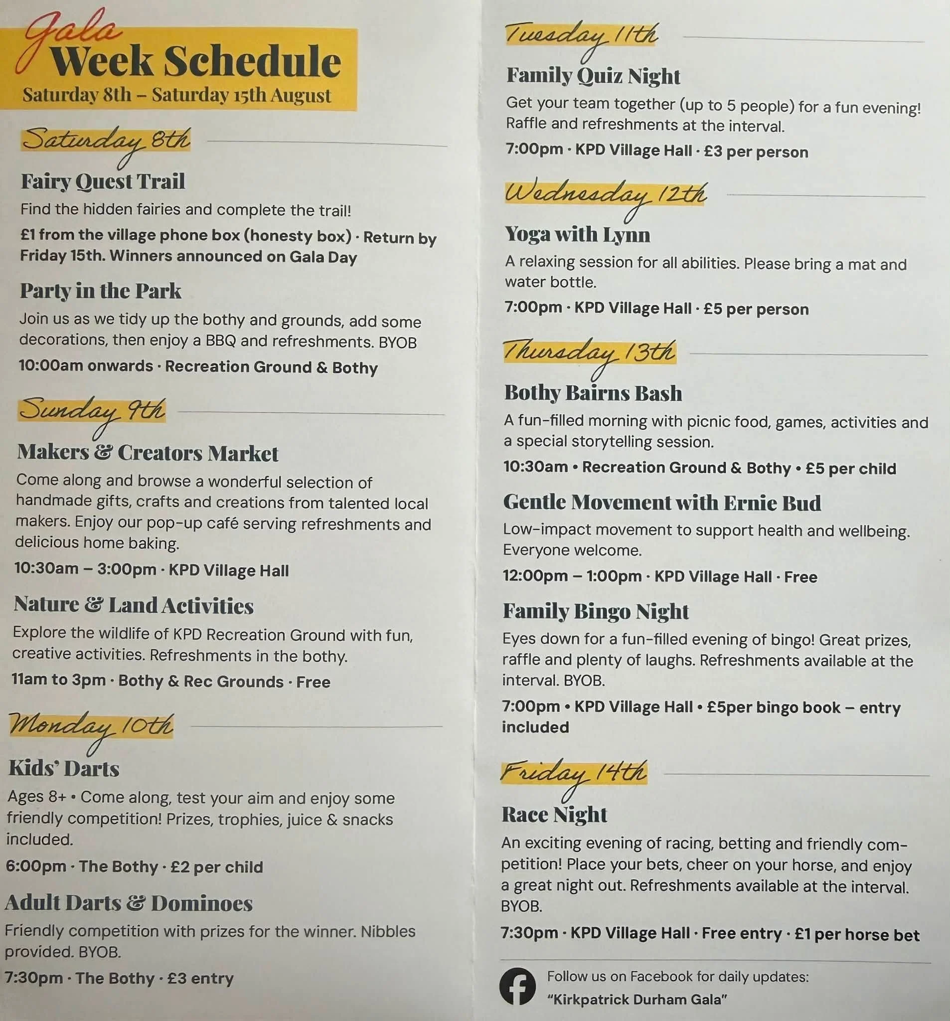 KPD Gala Wek leaflet