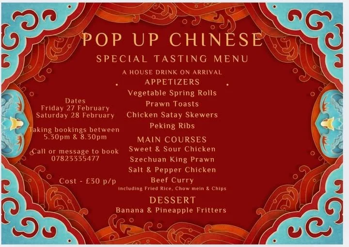Pop Up Chinese Tasting Menu at The Thistle Inn