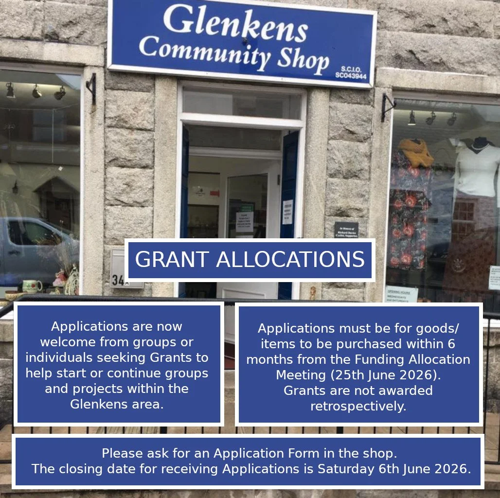 Glenkens Community Shop Grant May 26