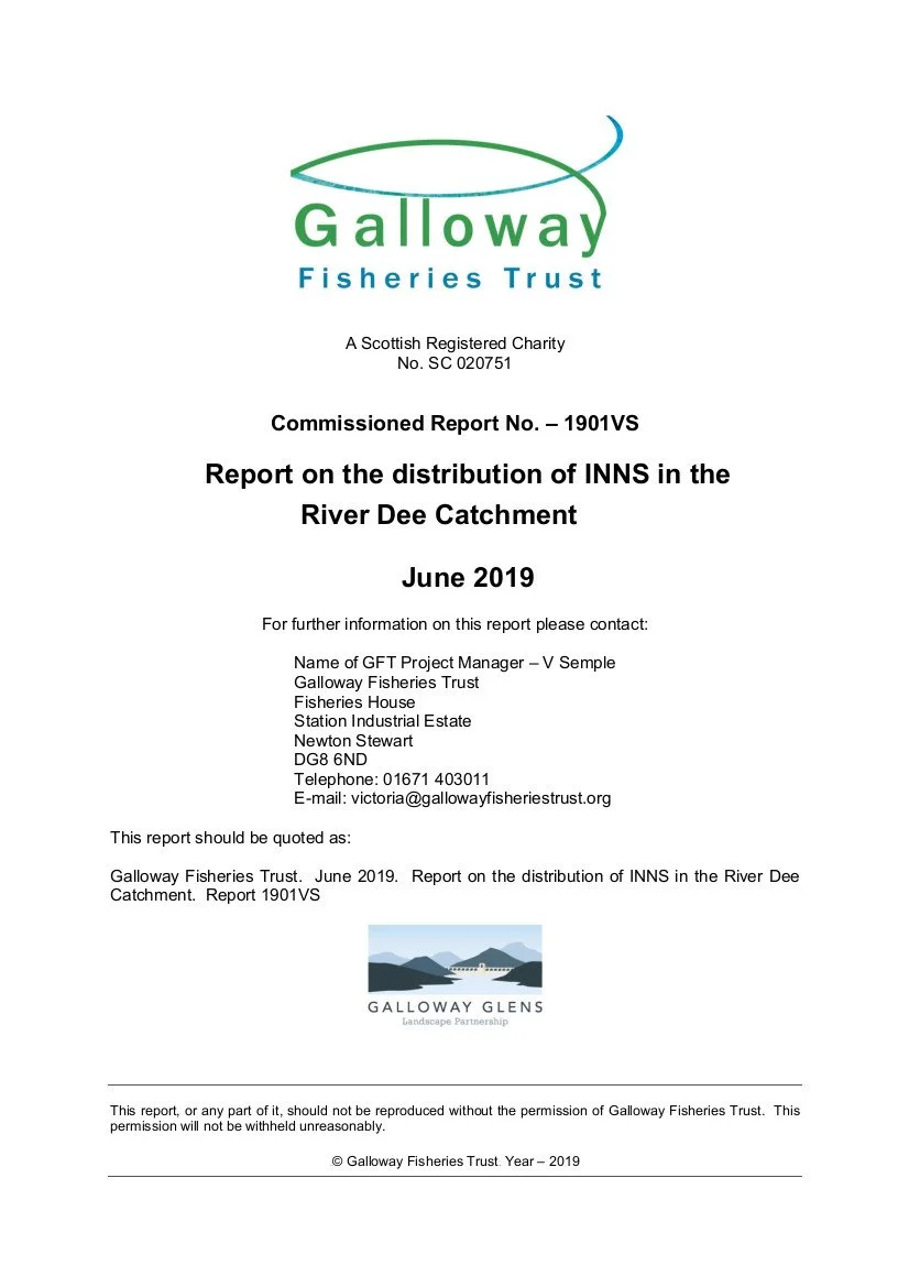 Report on the distribution of INNS in the River Dee Catchment