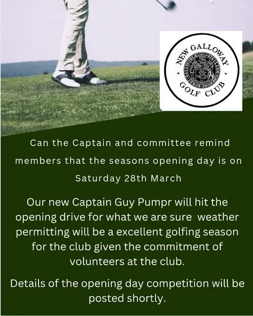 New Galloway Golf Club Opening Day