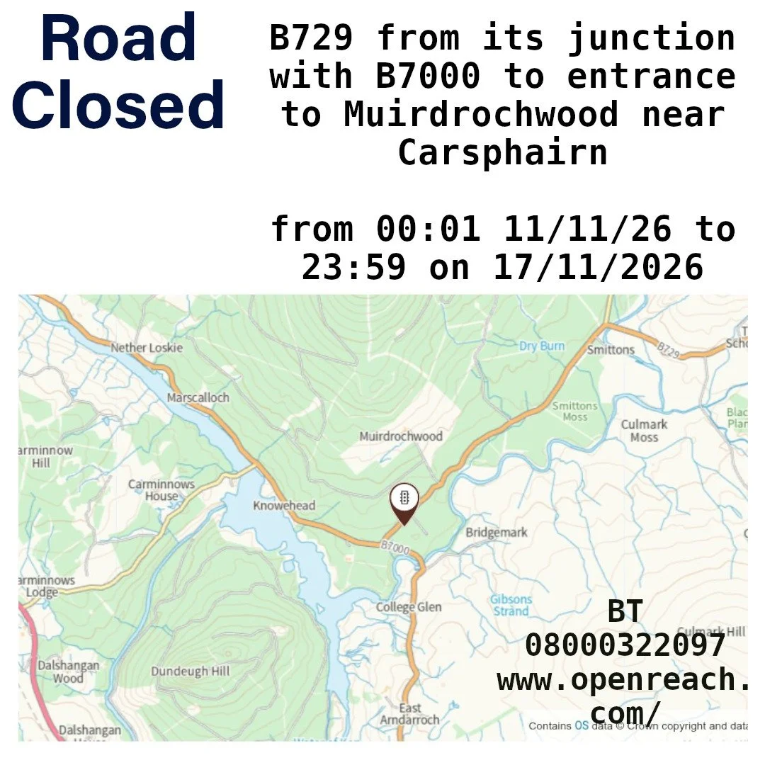 B729 closed, 11th - 17th November 2026