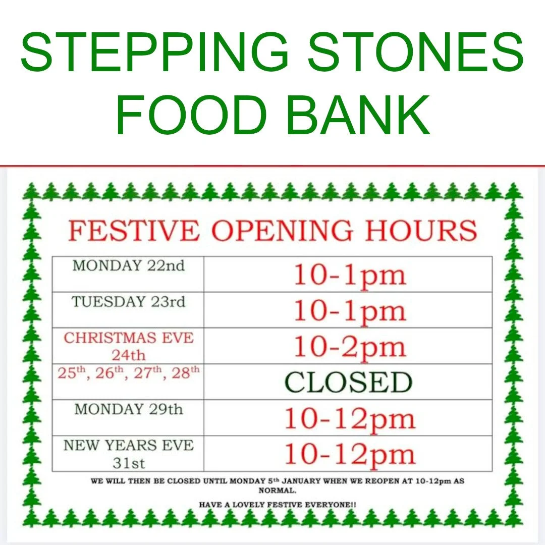 Stepping Stones Food Bank opening hours