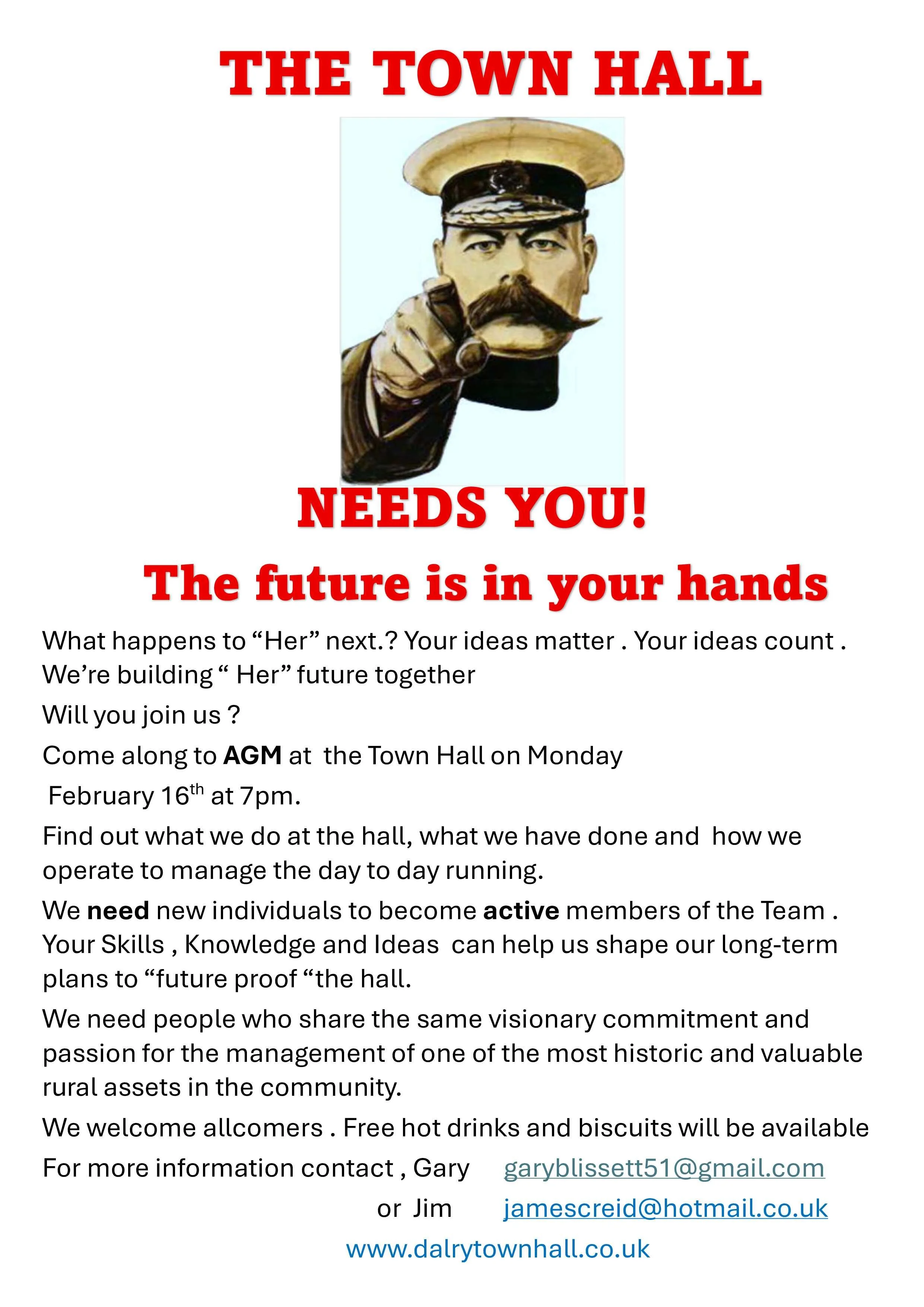 Dalry Town Hall needs YOU!