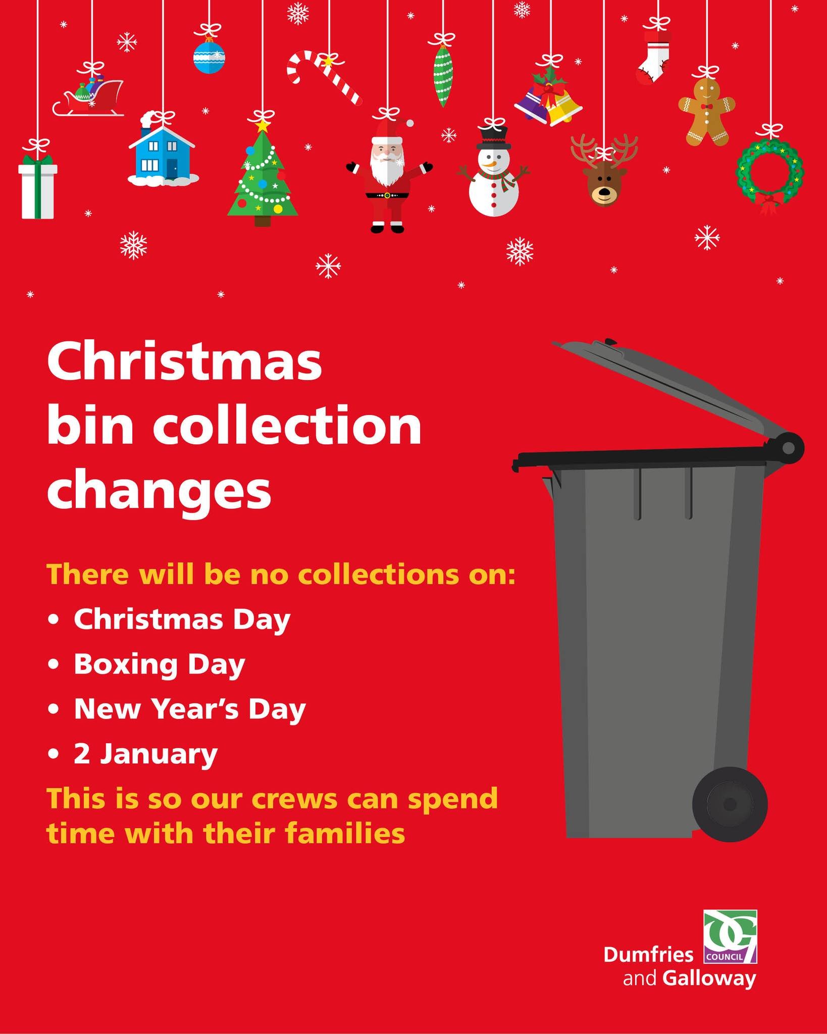 Christmas bin collections
