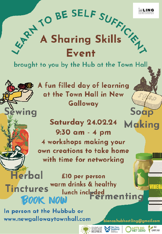Hubbub Poster Glenkens Hub - A hubbub in New Galloway Town Hall