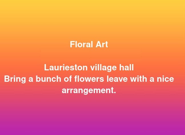 Floral Art in Balmaghie Public Hall