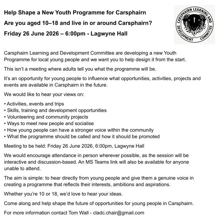 Help shape a new Youth Programme for Carsphairn