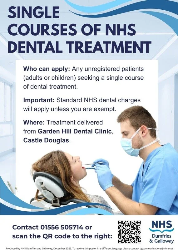 Single course of NHS Dental Treatment poster