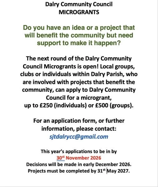 Dalry Community Council Microgrants Oct 26