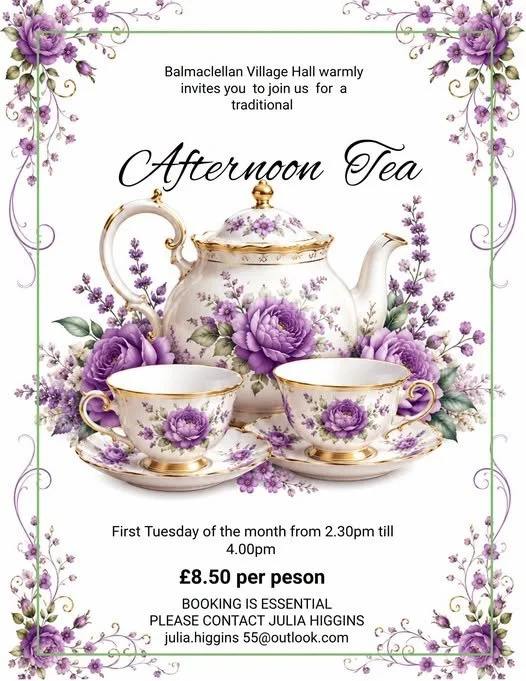 Balmaclellan Village Hall Afternoon Teas