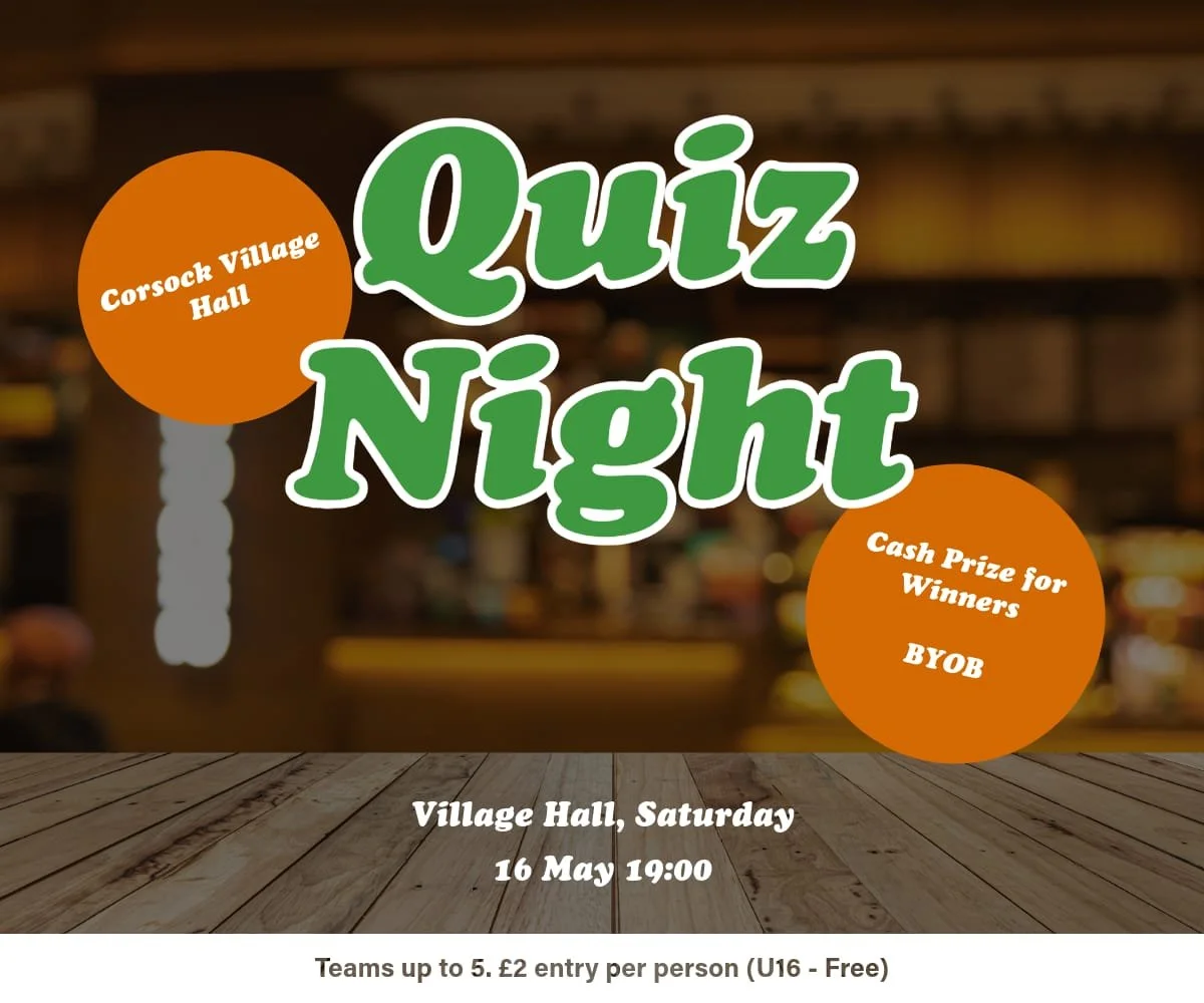 Quiz Night in Corsock Village Hall
