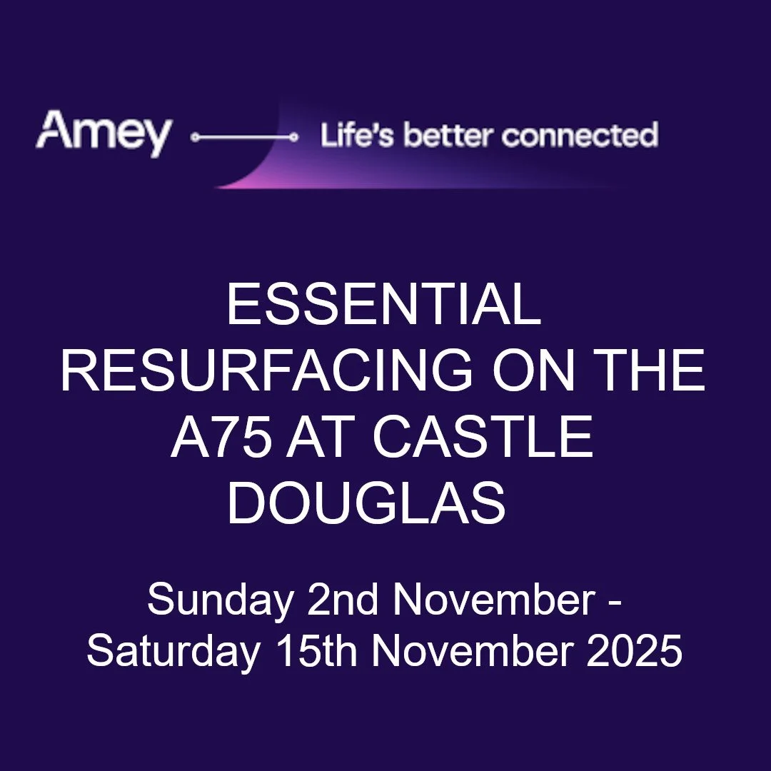 Essential resurfacing on the A75 at Castle Douglas