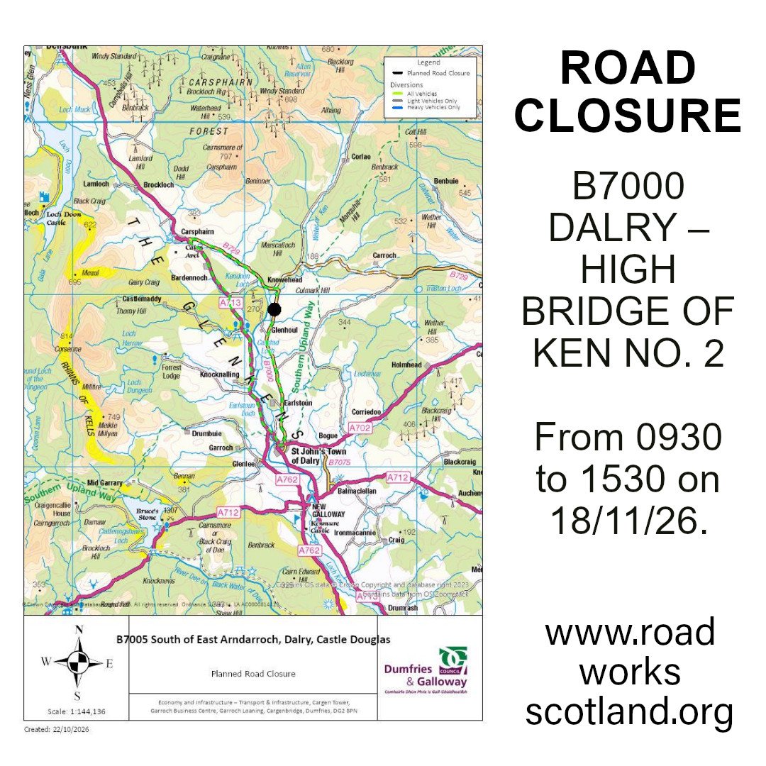 B7000 closed on 18th November 2026