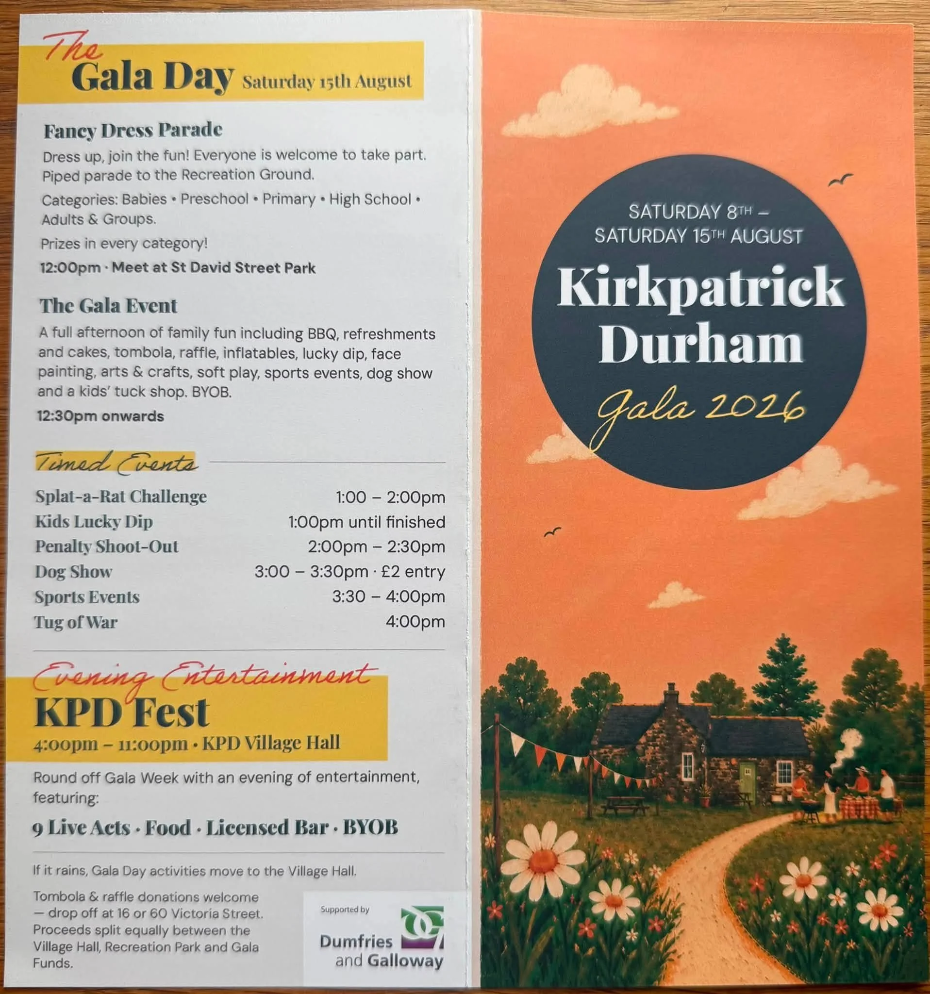 KPD Gala Week leaflet