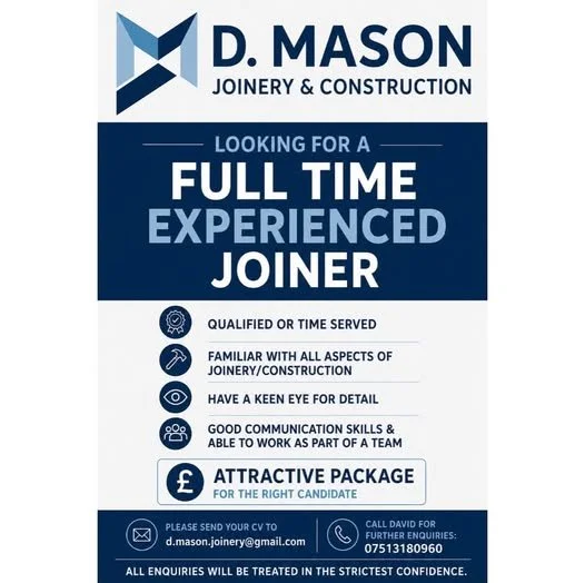 Full time experience joiner needed