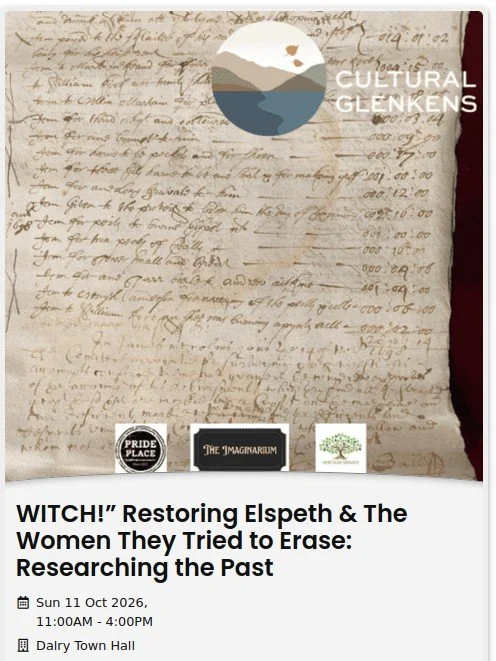 Cultural Glenkens: WITCH! Restoring Elspeth & The Women They Tried to Erase: Researching the Past