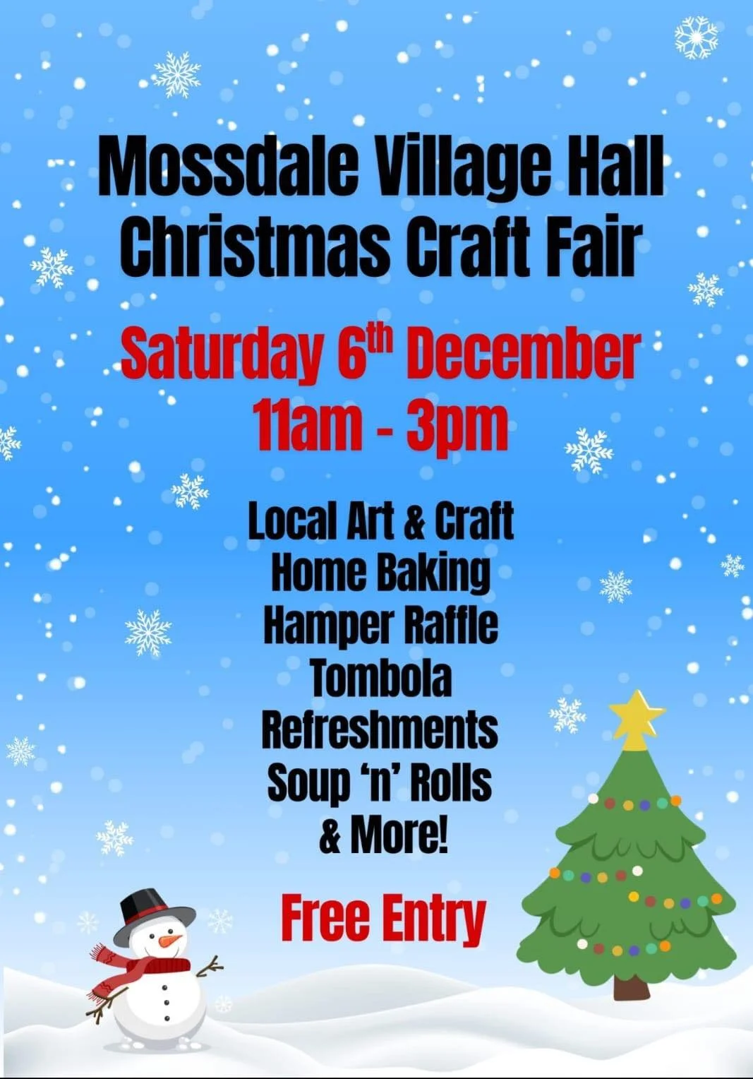 Mossdale Village Hall Christmas Craft Fair
