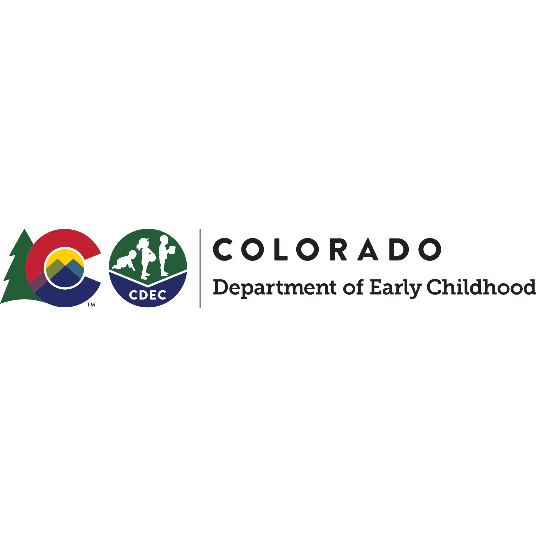 Colorado Department of Early Childhood logo with mountain and tree design.