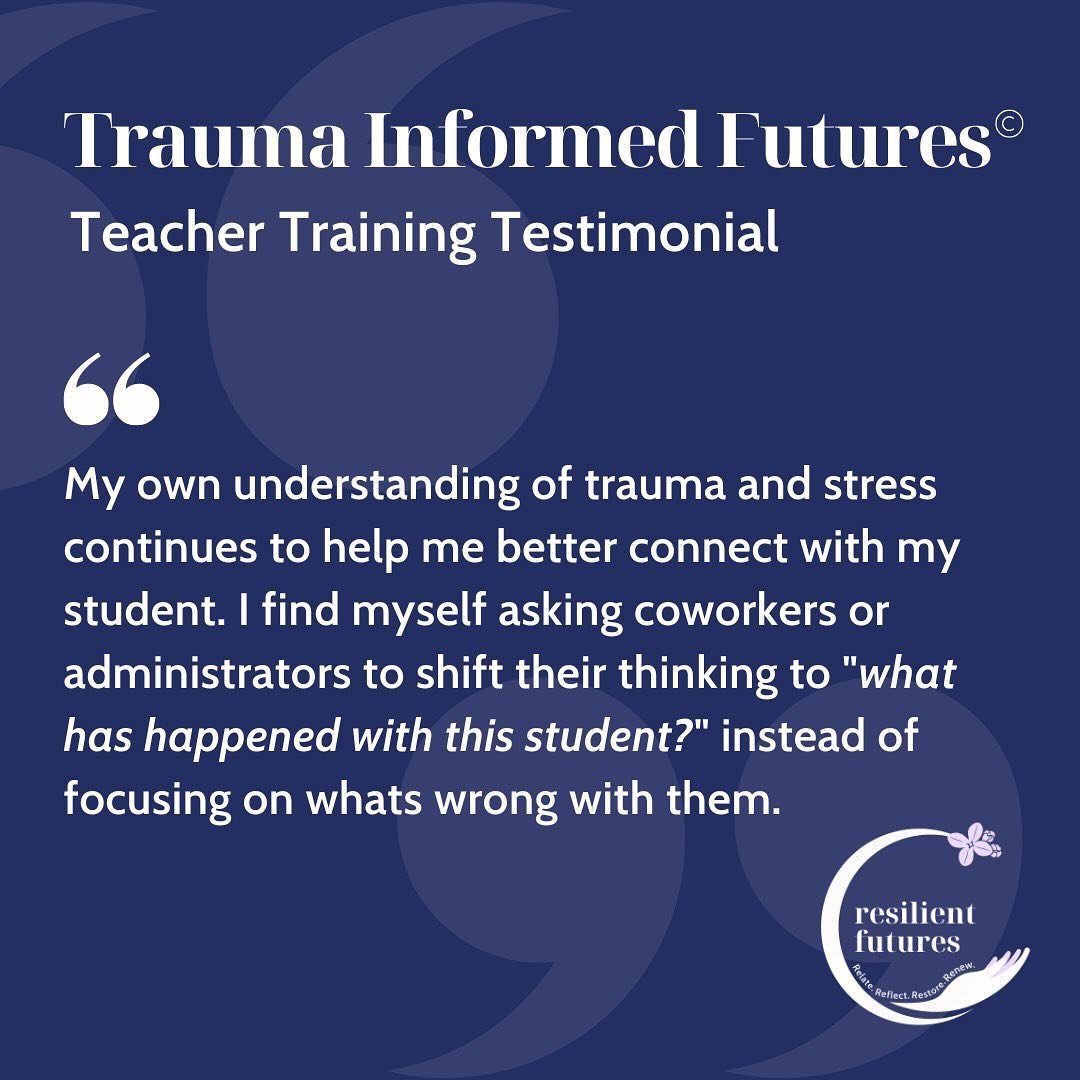 The proof is in the praise! ⭐️⭐️⭐️⭐️⭐️
.
Our Trauma-Informed Futures&copy; Foundational Training Series helps educators, administrators and all school staff deepen their knowledge of trauma-informed equity-centered practices to support your classroom