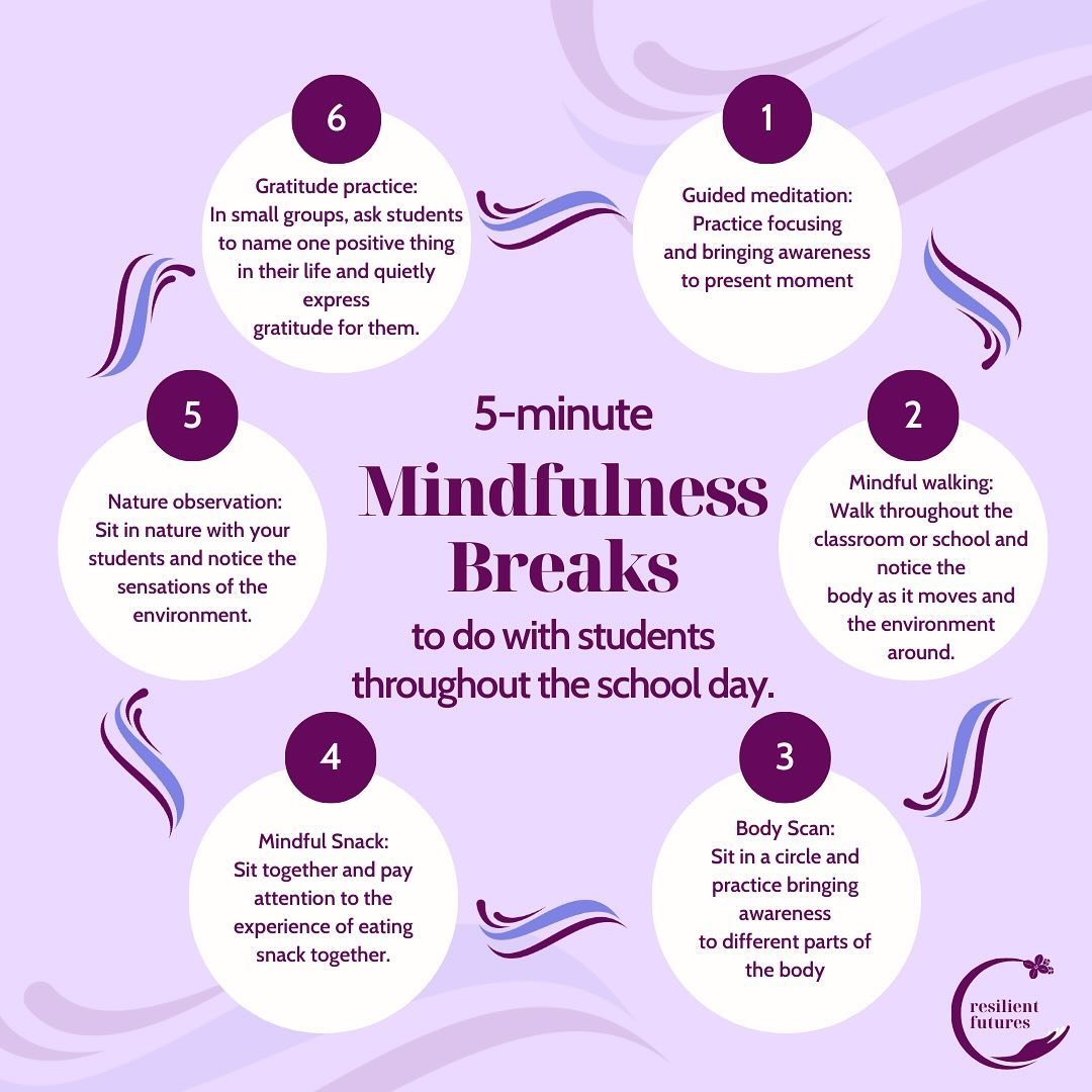 Integrating simple mindfulness techniques into our daily routine gives both students and educators grounding anchors throughout the day which helps foster focus, gratitude, and community building in schools. 🌱💡🧘&zwj;♂️ 
.
Download our FREE Mindful