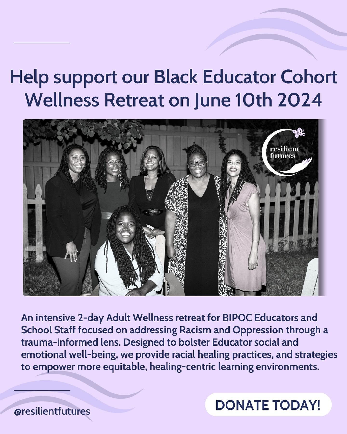 We need your help! We are looking for donations and supplies to support our annual Black Educator Wellness Cohort Retreat, taking place June 10-12.
.
If you&rsquo;re interested in making a donation, donate directly or visit our Amazon wish list via l