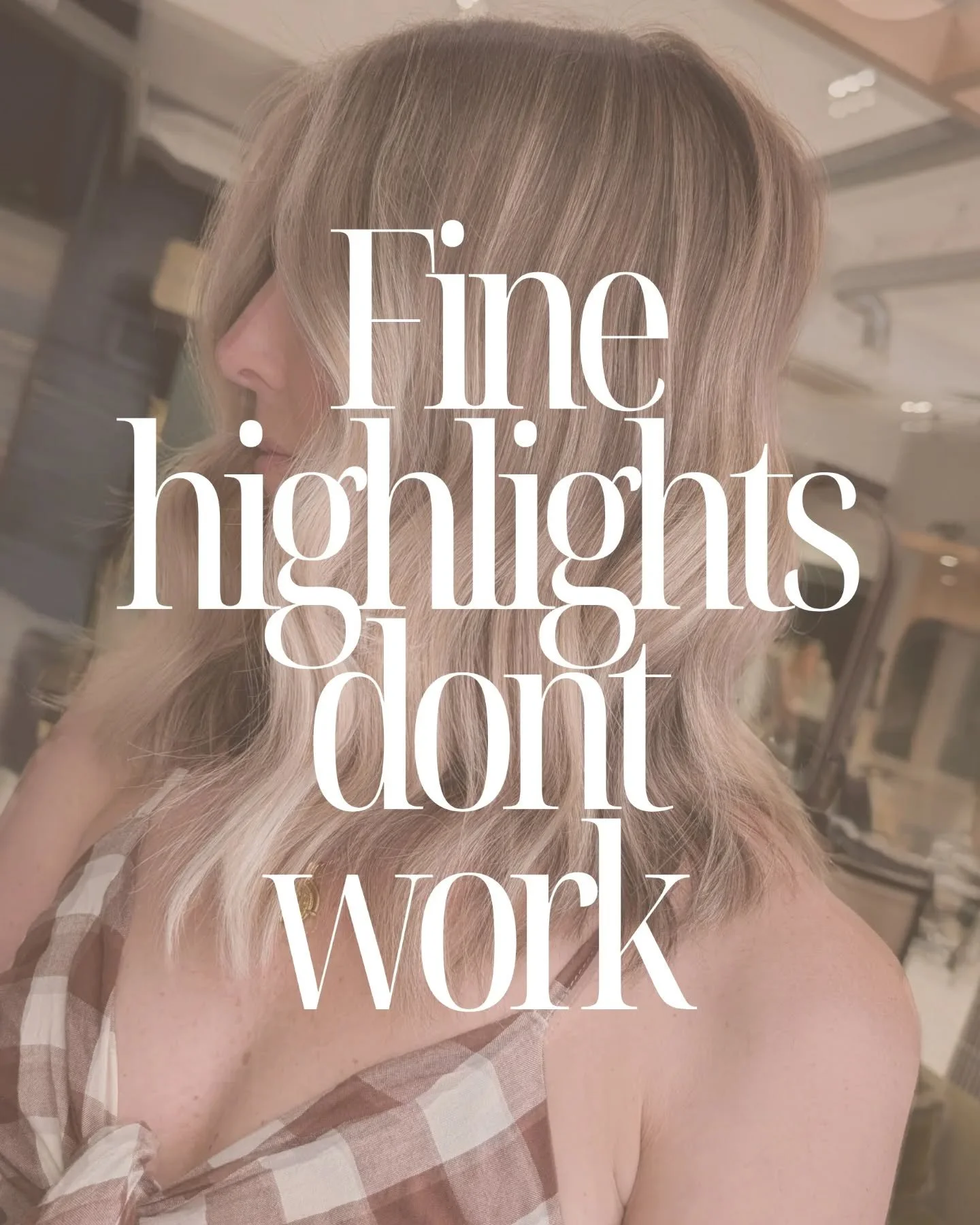 Fine highlights don&rsquo;t work

At least, not always.

On some hair types, they can look seamless and soft. But in this case, they were placed so finely that all the colours blurred together.
The result? Flat and murky, with no definition.

So I st