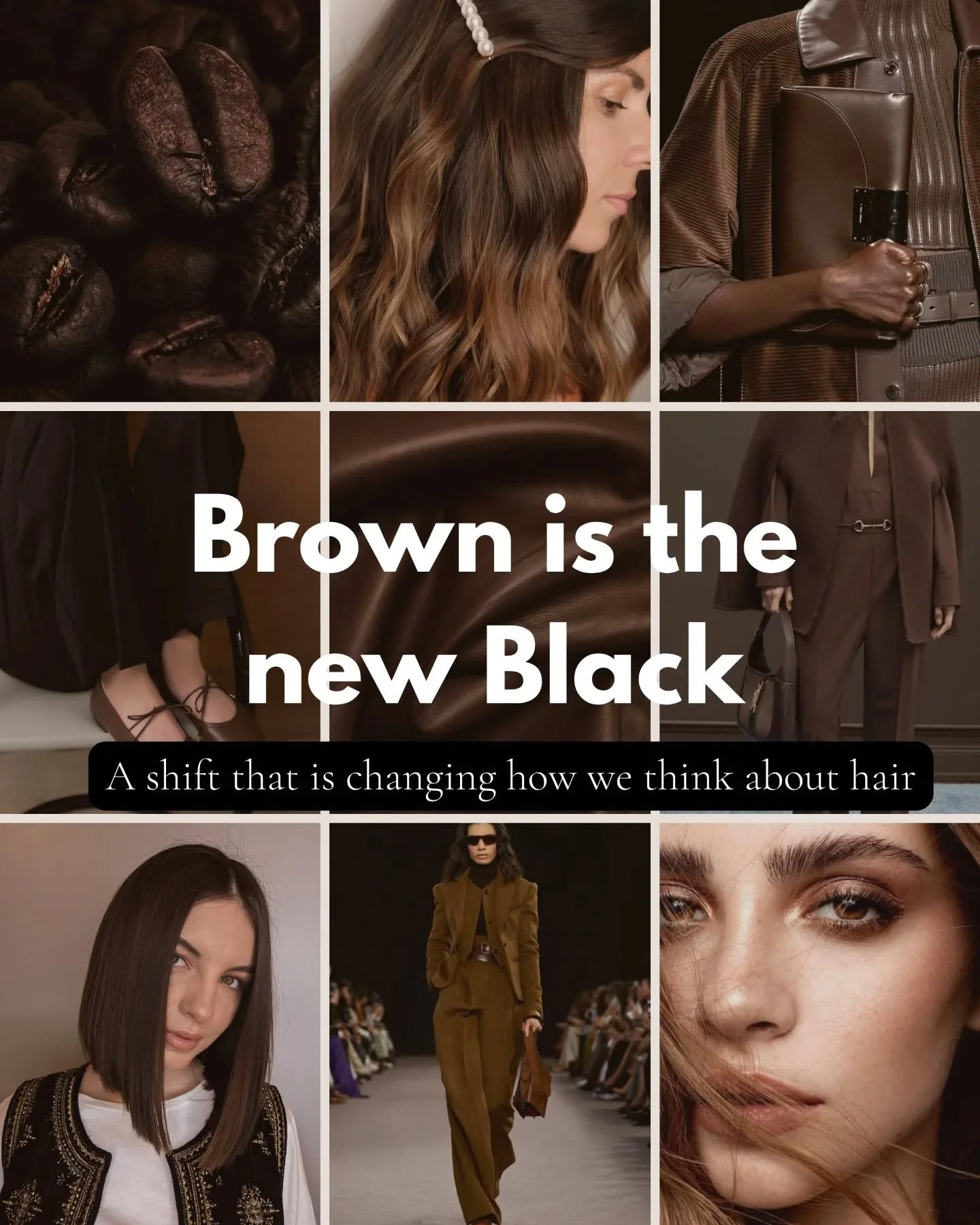 Brown is the new black
and I'm totally here for it 😍

For hair, it&rsquo;s all about tone-on-tone richness, glossy texture and understated luxury.
Less about contrast and more about a gentle softness that still feels powerful 🤎
What do you think?
L