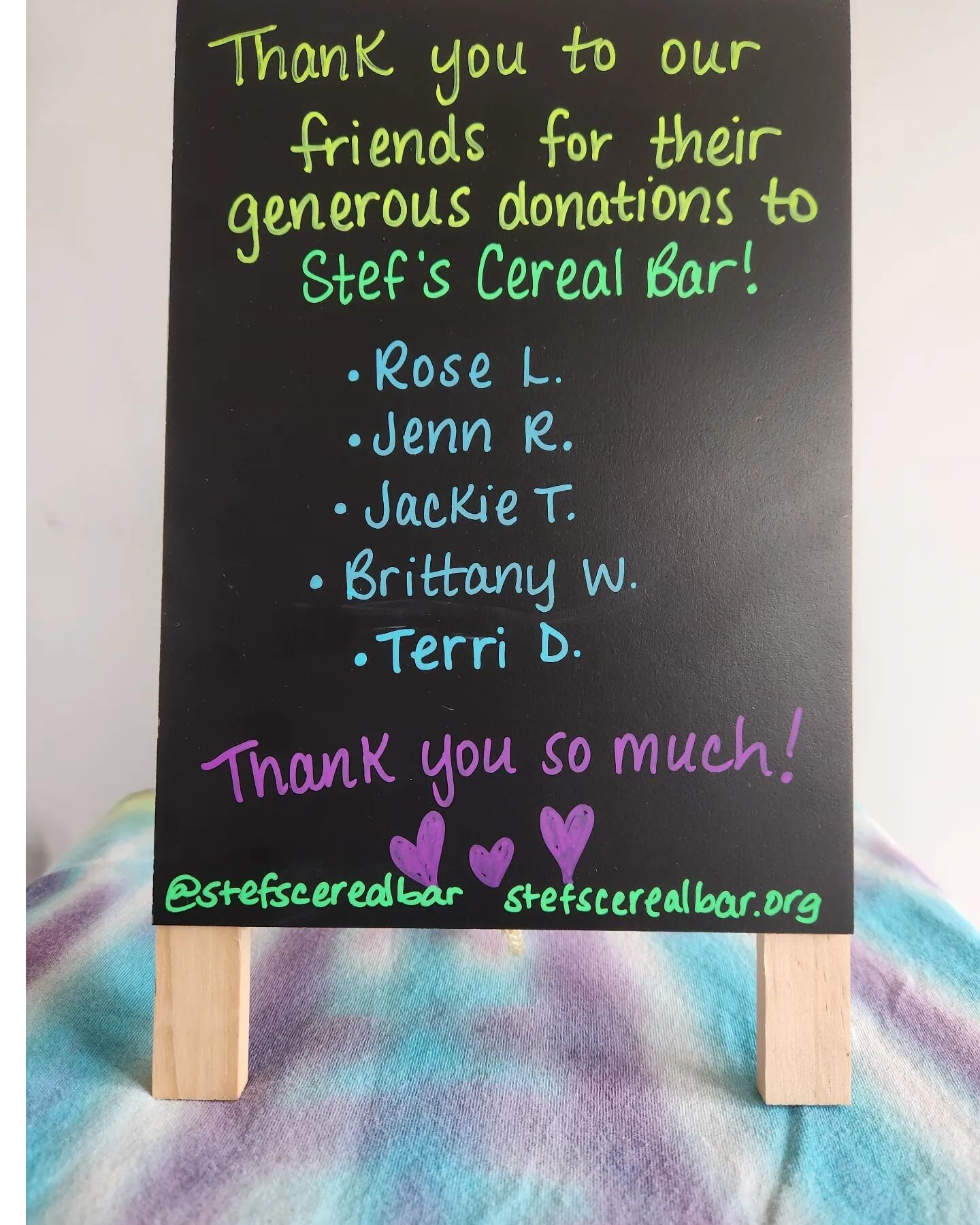 We would like to make a very special shout out to our friends who made a monetary donation to @stefscerealbar ! Your help is truly appreciated and will help provide lots of free cereal to anyone that is hungry! Please visit our website for more infor