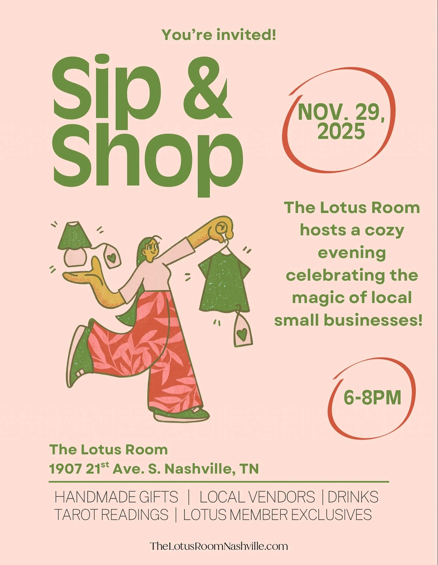 Save the Date!!! We&rsquo;re hosting a Sip &amp; Shop!!! 🥳

We are so excited to host a variety of local artists! This will be a beautiful evening of thoughtfully curated items and services&mdash;all created by incredibly talented small business own