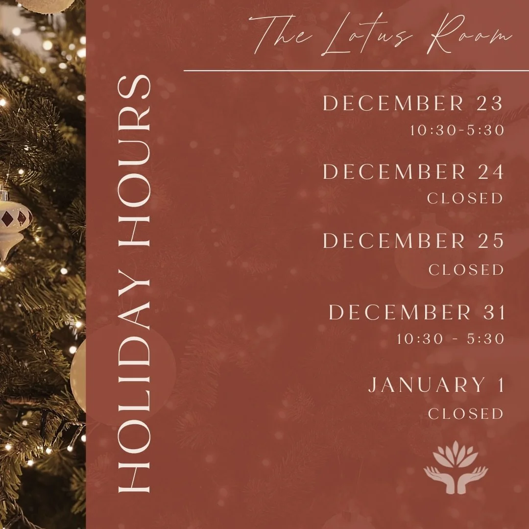 Happy Holidays to all! ☃️

🎁We will be closed Christmas Eve, Christmas Day, and New Year&rsquo;s Day! 

🪷Otherwise, we are open regular studio hours: 

Saturday &amp; Sundays 9:30-5:30
Monday- Friday 10:30-5:30 

Wishing you the most wonderful seas