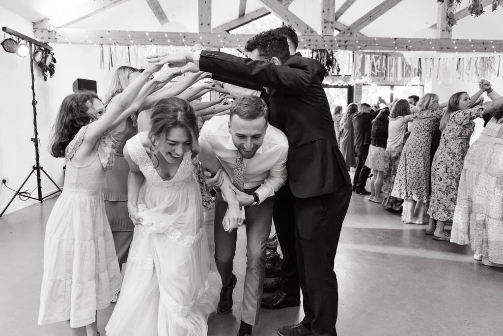 couple and guests do a ceilidh instead of traditional first dance